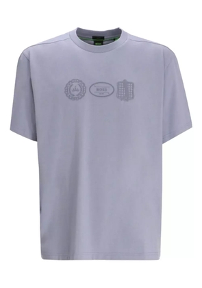 BOSS embossed-logo cotton T-shirt - Grey