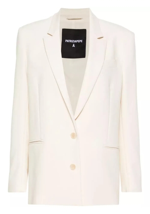 Patrizia Pepe buttoned twill blazer - Neutrals