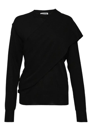 Jil Sander draped-panel sweatshirt - Black