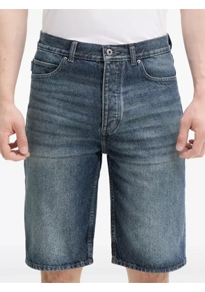 HUGO logo-patch denim shorts - Blue