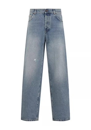Moschino distressed straight-leg jeans - Blue