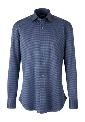 Fray houndstooth long-sleeve shirt - Blue