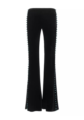 Roberto Cavalli bead-embellished flared trousers - Black