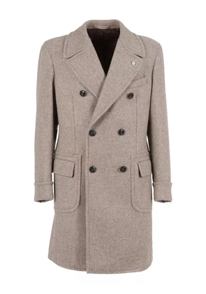 BRANDO double-breasted wool coat - Neutrals