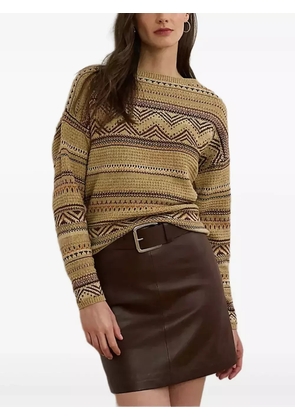 Lauren Ralph Lauren Geo-striped boat-neck sweater - Neutrals