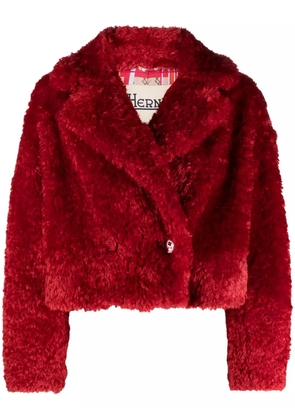 Herno faux-fur cropped jacket - Red