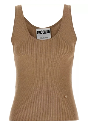 Moschino ribbed tank top - Neutrals
