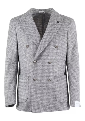 Brera check-print double-breasted blazer - Grey