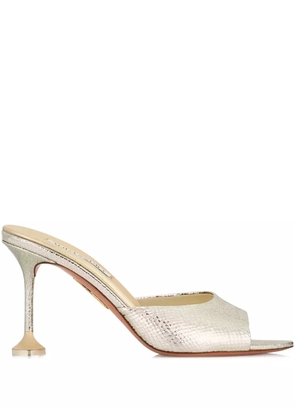 Aquazzura metallic leather open-toe mules - Neutrals