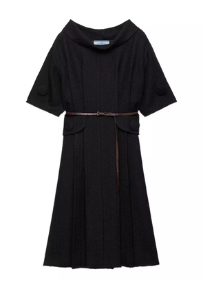 Prada short-sleeve wool mini dress - Black