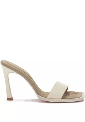 The Attico leather heeled mules - White