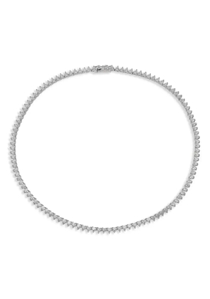 Anabela Chan 18kt white gold Petite Eternity Heart necklace - Silver