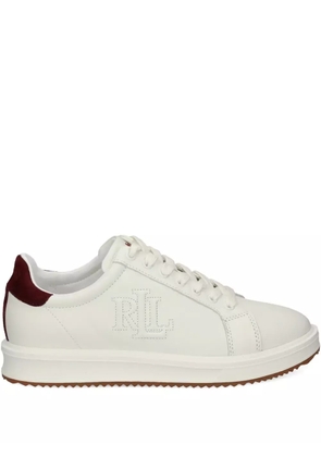 Lauren Ralph Lauren logo-embroidered suede sneakers - White