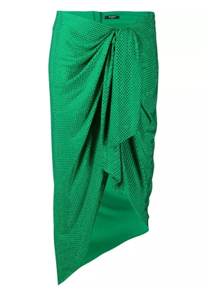 Balmain polka-dot ruched midi skirt - Green