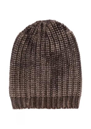 Avant Toi ribbed metallic-threading beanie - Brown