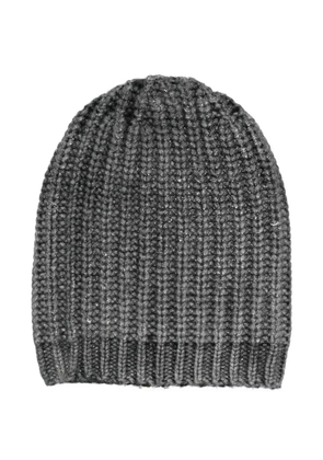 Avant Toi metallic-threading ribbed beanie - Grey