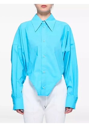 MM6 Maison Margiela long-sleeved pointed-hem shirt - Blue