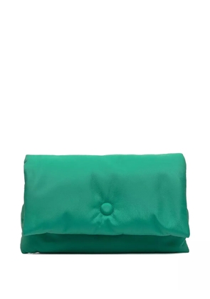 GAVA ruched leather clutch bag - Green