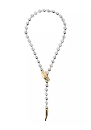 Bimba y Lola beaded snake necklace - Silver
