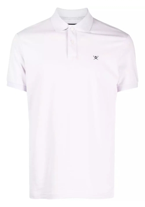 Hackett logo-embroidered piqué cotton polo shirt - Purple