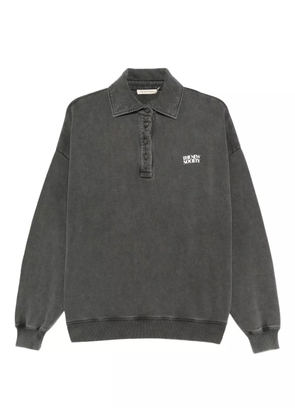 THE NEW SOCIETY logo-print long-sleeve polo top - Grey