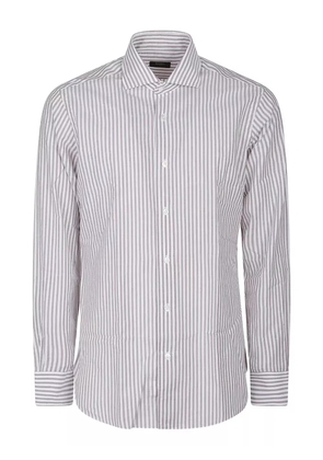 Barba striped cotton shirt - White