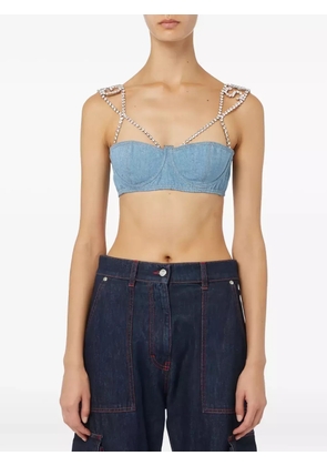 GCDS bling denim top - Blue