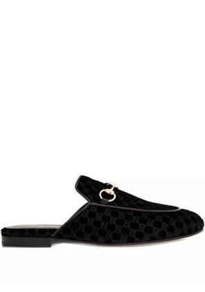 Gucci horsebit velvet mules - Black