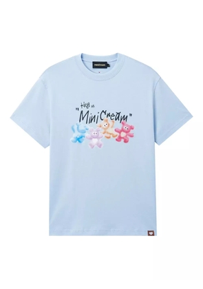 Mini Cream cotton t-shirt - Blue
