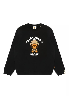 *BABY MILO® STORE BY *A BATHING APE® embroidered crew-neck sweatshirt - Black