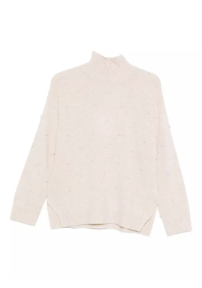 YERSE high-neck bobble-textured sweater - Neutrals
