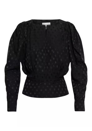 ISABEL MARANT polka-dot puff-sleeve top - Black