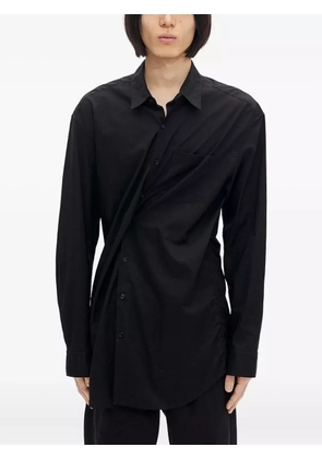 Ann Demeulemeester draped cotton shirt - Black