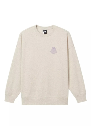FINGERCROXX embroidered crew-neck sweatshirt - Neutrals