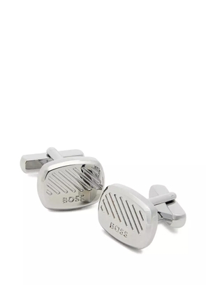 BOSS logo-engraved cufflinks - Silver