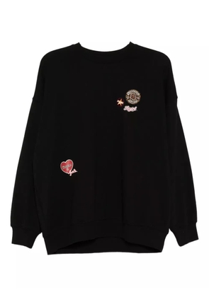 FINGERCROXX logo-embroidered T-shirt - Black