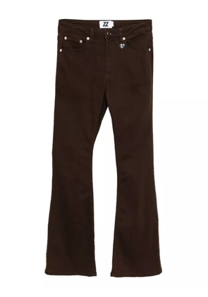 izzue heart patch jeans - Brown