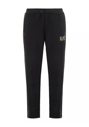 Ea7 Emporio Armani logo-print side-stripe pants - Black