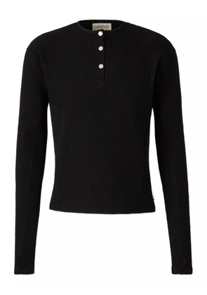 Carrer Lis Henley-neck piqué T-shirt - Black