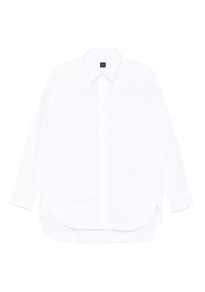 BOSS curved-hem cotton shirt - White