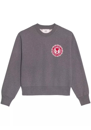 AMI Paris logo-patch organic-cotton sweatshirt - Grey