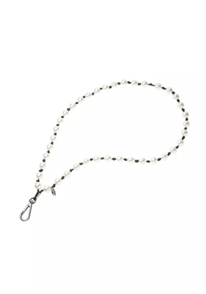 Maison Michel pearl-design bag charm - White