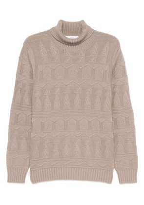 Mauro Ottaviani cable-knit turtleneck sweater - Neutrals
