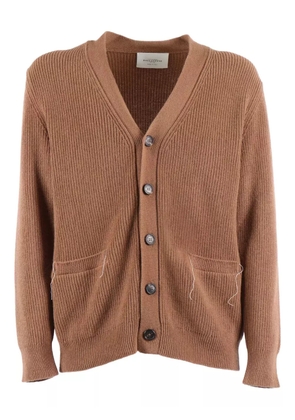 Ballantyne V-neck ribbed cardigan - Brown