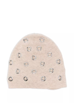 Max & Moi eyelet-embellished beanie - Neutrals