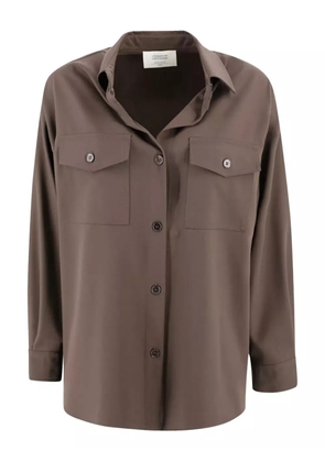 Weekend Max Mara double-pocket virgin-wool shirt - Brown