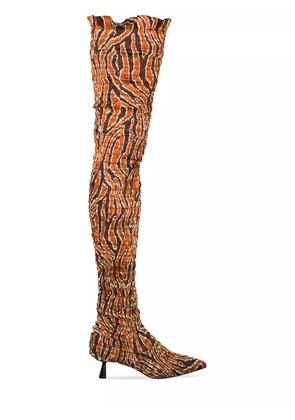 Amy Crookes Victorine 60mm knee-high boots - Brown