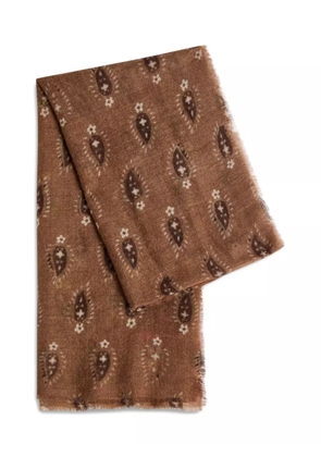 AMA PURE paisley cashmere scarf - Brown