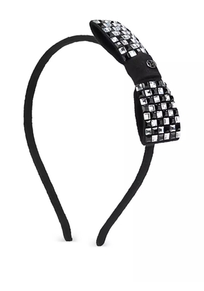 Maison Michel Mackenzie crystal-embellishment bow headband - Black