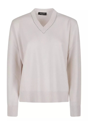 Fabiana Filippi V-neck embellished cashmere sweater - Neutrals